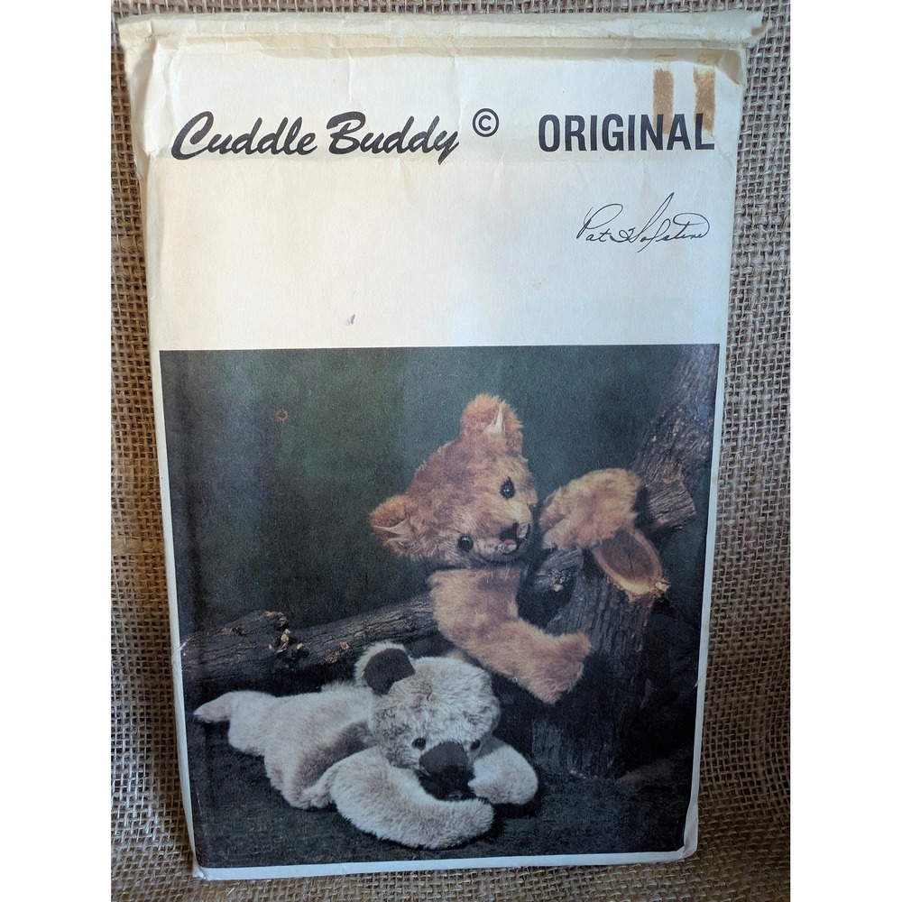 Vtg 1976 Cuddle Buddy Original 771 Bear Mountain Lion Sewing Pattern Big 37" 38"